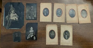 FOTO ANTICHE TINTYPE Chickamauga Georgia Famiglia Donne Bambini - Foto 1 di 12