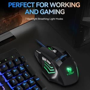 7D Wired Mouse USB Gaming Mouse RGB Backlit Ergonomic Game Mice - Photo 1/9