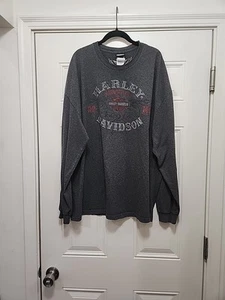 Camisa de motociclista vintage Harley Davidson manga larga Mason, gris OH 2XL - Imagen 1 de 6