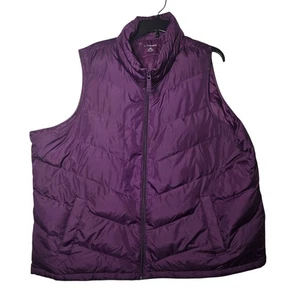 Chaleco acolchado Lands End para mujer púrpura con cremallera completa talla grande 3X invierno al aire libre - Imagen 1 de 10
