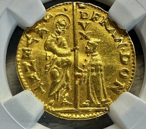 Italien: Venedig. NGC AU58 Francesco Dona (1545-53) Gold Dukat Zecchino - Bild 1 von 4