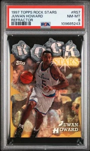 Juwan Howard 1997 Topps Rock Stars Refractor PSA 8 Washington Bullets #RS7 - Picture 1 of 2