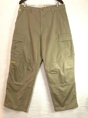 Pantalones cargo Empyre para hombre beige 34x30 Y2K holgados doble rodilla bota de skater Foto 1 de 4