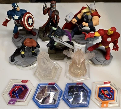 Lote de 12 peças de disco de cristal boneco Marvel Disney Infinity Thor Homem de Ferro Star Lord LEIA - Imagem 1 de 4