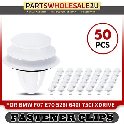 50 piezas clips de retención de molduras de panel de puerta de nailon de 9,5 mm con sellador para BMW 528i 530i Foto 1 de 4