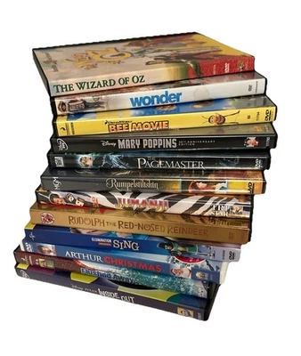 Lot Of  12 Kids Children’s DVD Movies Rudolph Wizard Of Oz Sing Mary Poppins etc - Image 1 of 4
