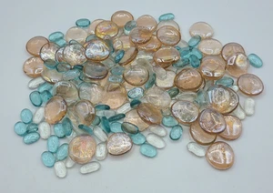 Glass Gems Multi Color Pink Blue Clear Pebbles for Vases Aquarium Crafts 3 lbs - Picture 1 of 3