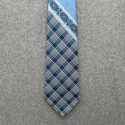 Corbata para hombre Weitzenkorn’s Pace Setter 100 % poliéster azul geométrica 55 1/2”x4 1/4” Foto 1 de 4