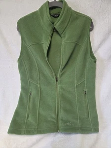 EDDIE BAUER Womens Green Fleece Vest Size Large - Picture 1 of 8