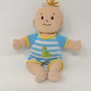 Manhattan Baby Boy Stella Fella Plush Stuffed Doll Striped Dinosaur Outfit 14” - Picture 1 of 6