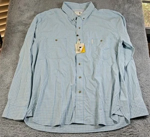 DUCK HEAD Button Shirt Men's XXL Lt Blue Gingham PERFORMANCE Walton - Picture 1 of 5