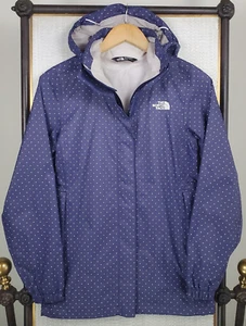 NORTH FACE Womens Size XS Waterproof Polka Dot Jacket Stow Hood DryVent Rain - Picture 1 of 16