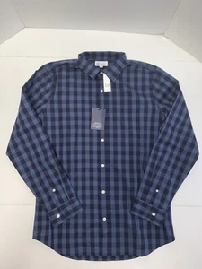 Authentic GAP Herren Slim Fit Bügelfrei Stretch Hemd Navy Blau Kariert Größe L* - Bild 1 von 6