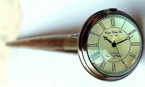 Brass Walking Stick w/ Watch Regal Clocks Co. Scotland Working Clock Gift Item - Picture 1 of 4