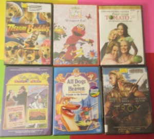 LOT of 6 - Family DVDs DOGs, ELMO, Treasure Buddies, Bedtime Cats, Fried Tomato - Picture 1 of 13