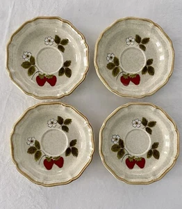 Set 4 Piattini Piattini in Gres Mikasa Strawberry Festival Giappone EB 801 Vintage - Foto 1 di 11