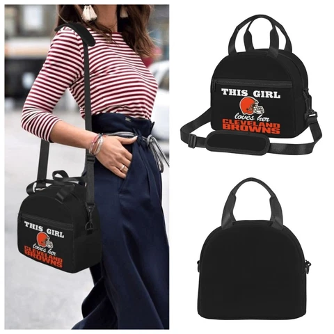 Cleveland Browns Insulated Lunch Bag Adult Picnic Bag“This Girl Loves Her" Cover