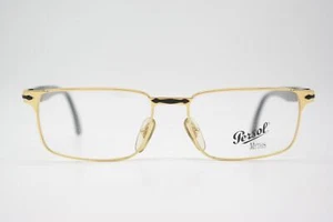 Vintage Glasses Persol MARTE Gold Black Rectangular Frames Eyeglasses - Picture 1 of 6