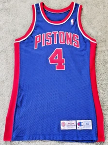 Authentic TEAM ISSUED CHAMPION 1995-96 Detroit Pistons Joe Dumars Jersey Size 46 - Picture 1 of 24