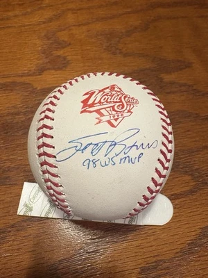 Inscripción autógrafa de béisbol Scott Brosius Serie Mundial “98 WS MVP” Foto 1 de 2