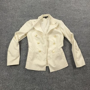 Theory Blazer Womens 00 Ivory Fabrianne Westside Double Breasted Stretch Jacket - Picture 1 of 11