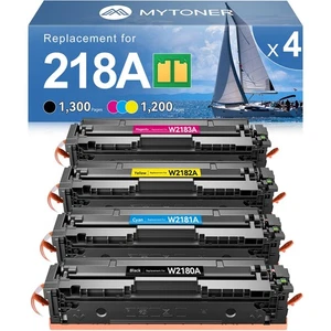 218A Tonerkartuschen 4er Pack 3301fdw (mit Chip) Ersatz für HP 218A W218... - Bild 1 von 8