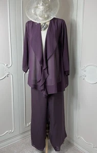 ANN HARVEY Purple Chiffon Trouser Suit Wedding Mother of the Bride Size 22 & 26 - Picture 1 of 11