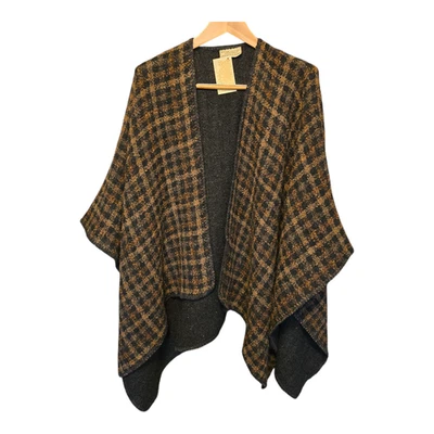 De colección Boyne Valley Weavers Ruana/Poncho Reversible OS Lana Multi Irlanda Nuevo Con Etiquetas Foto 1 de 4