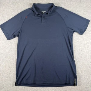 Rhone Polo Shirt Mens Medium Navy Blue Performance Golf Athletic Stretch Tee - Picture 1 of 9