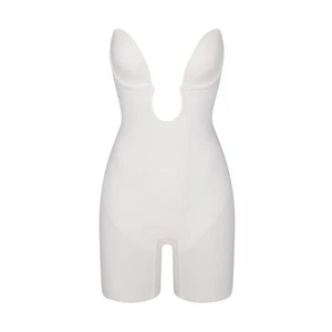 Skims Deep Plunge Shapewear Mid Thigh BodySuit - Marble - Medium - Picture 1 of 1