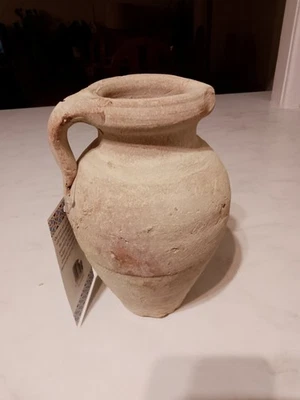 TRADITIONELLE, TUNESISCHE, NEU, KERAMIK TON, HANDARBEIT, UNGLASIERTE URNE. 7 1/2" HOCH. - Bild 1 von 4