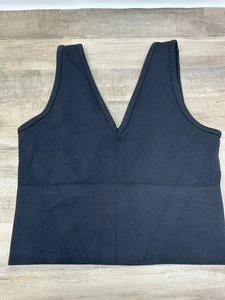 Sujetador Abercrombie & Fitch YPB Negro Acanalado Cuello en V Talla Pequeña - Imagen 1 de 6