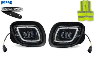 Juego completo LED negro niebla con anillo halo DLR Freightliner Cascadia 2008-2017 - Imagen 1 de 9