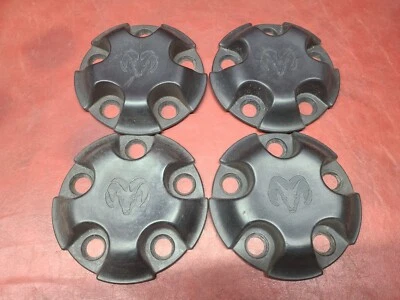 Dodge Ram 1500 2002-2008 OEM rueda de acero negro tapa central juego 52110444aa Foto 1 de 4