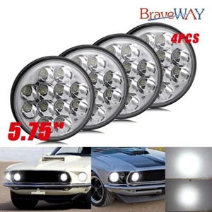 4pcs 5.75" 5-3/4" Chrome LED Headlight Hi/Lo Sealed Beam for Ford Mustang 1969 - Picture 1 of 13