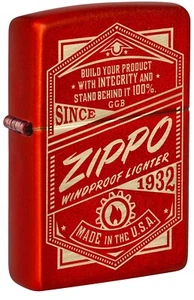 Zippo It Works Design Metallic Red 48620 - Picture 1 of 6
