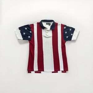 VTG Y2K Redhead USA Flag All Over Print Stars And Stripes Shirt Men’s Large - Picture 1 of 5