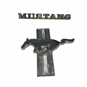 Vintage Mustang Emblem Name & Horse Running Left C4ZB-16C228-B 30571-H2 - Picture 1 of 12