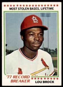 1978 Topps #1 Lou Brock VG-EX+ St. Louis Cardinals