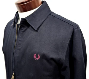 FRED PERRY Herren Bomberjacke HARRINGTON Größe XS marineblau mit Gingham $ 255 sehr guter Zustand * - Bild 1 von 10