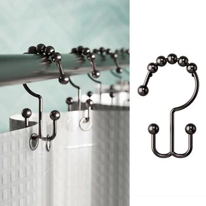 MAYTEX Metal Double Roller Glide Shower Curtain Ring/Hooks, Oil Rubbed Bronze, S - Picture 1 of 6