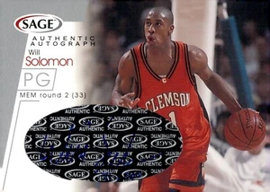 2001 SAGE Authentic Autograph Silver #A31 Will Solomon Clemson 71/280 - Picture 1 of 2