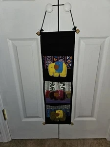 3 Pocket Elephant Hanging Wall Organizer 3 Storage Pockets Hand Made. e - Picture 1 of 11