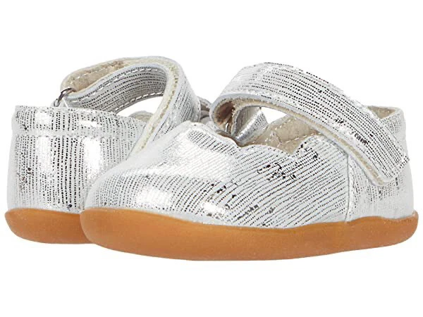 NUEVO EN CAJA Ver KAI Run Susie Cuero Plateado Mary Jane 1st Walker Zapatos Niña Talla 3 Foto 1 de 4
