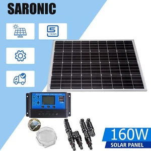 12V 160W Solar Panel Kit With 30A Contoller 160 Watt Caravan Camping Charging AU - Picture 1 of 9