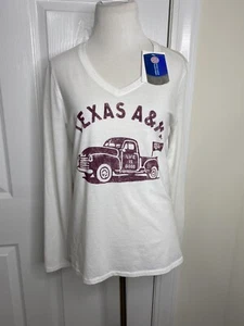 Women’s Life Is Good Texas A&M V-Neck Tee Shirt •Size S *NWT - Picture 1 of 7