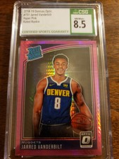 JARRED VANDERBILT RC 2018-19 DONRUSS OPTIC  HYPER PINK PRIZM #151 CSG Graded 8.5
