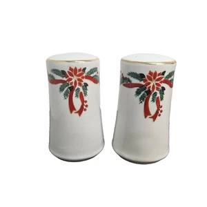 Juego de coctelera de sal y pimienta de porcelana cintas de pascua vintage - NUEVO caja abierta - Imagen 1 de 9