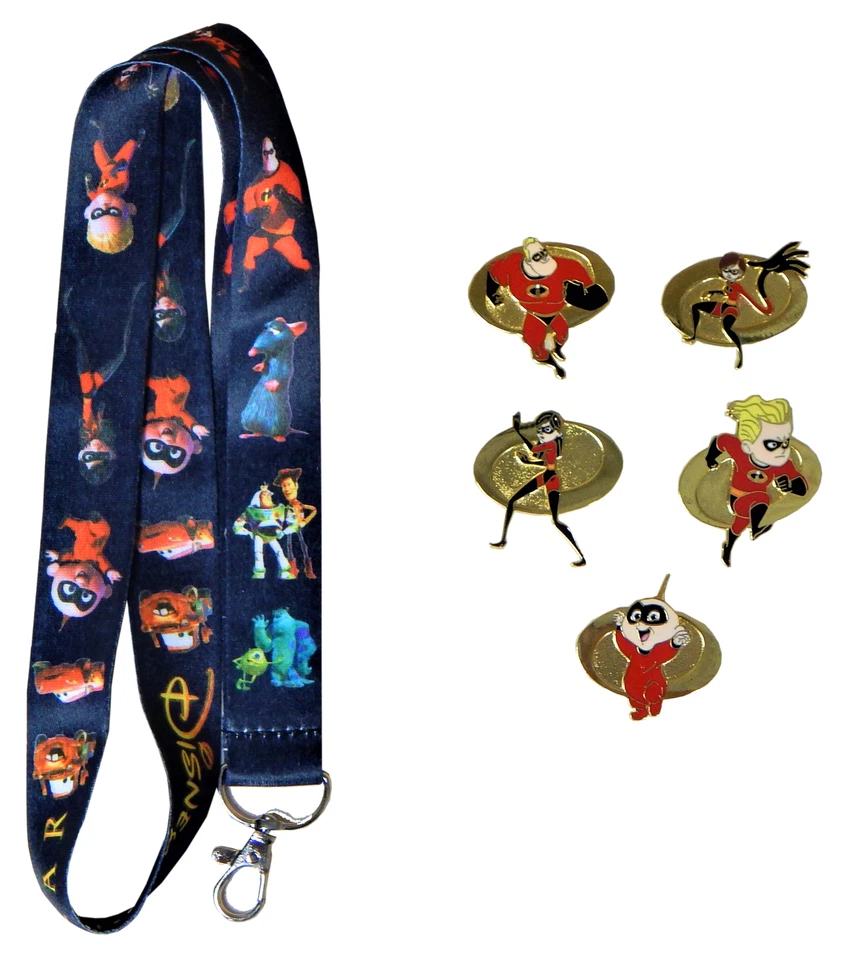 Increíbles Cordón Pixar y 5 Prendedores Dorados Disney Juego de Inicio Nuevo Foto 1 de 1