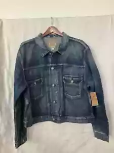 Polo Ralph Lauren Blue Denim Trucker Jacket Distressed-XXL-Authentic - Picture 1 of 9